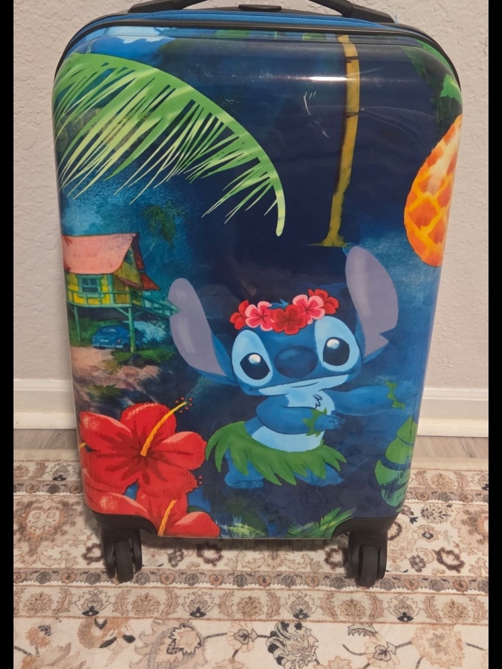 Disney Blue Tropical Stitch Carry-On Suitcase